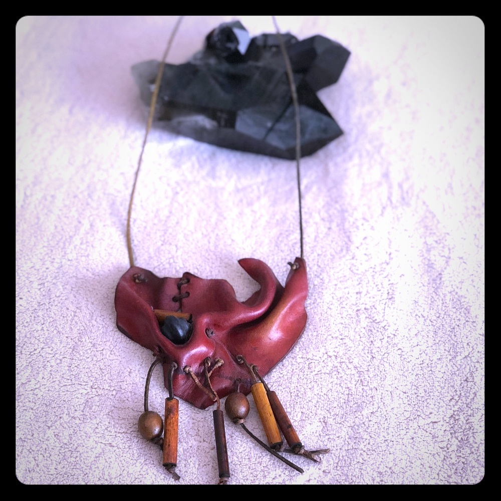 Pretty In Pink Boho Genuine Leather Necklace